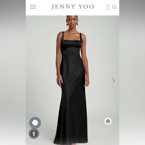 Jenny Yoo Black Satin Ariana Gown